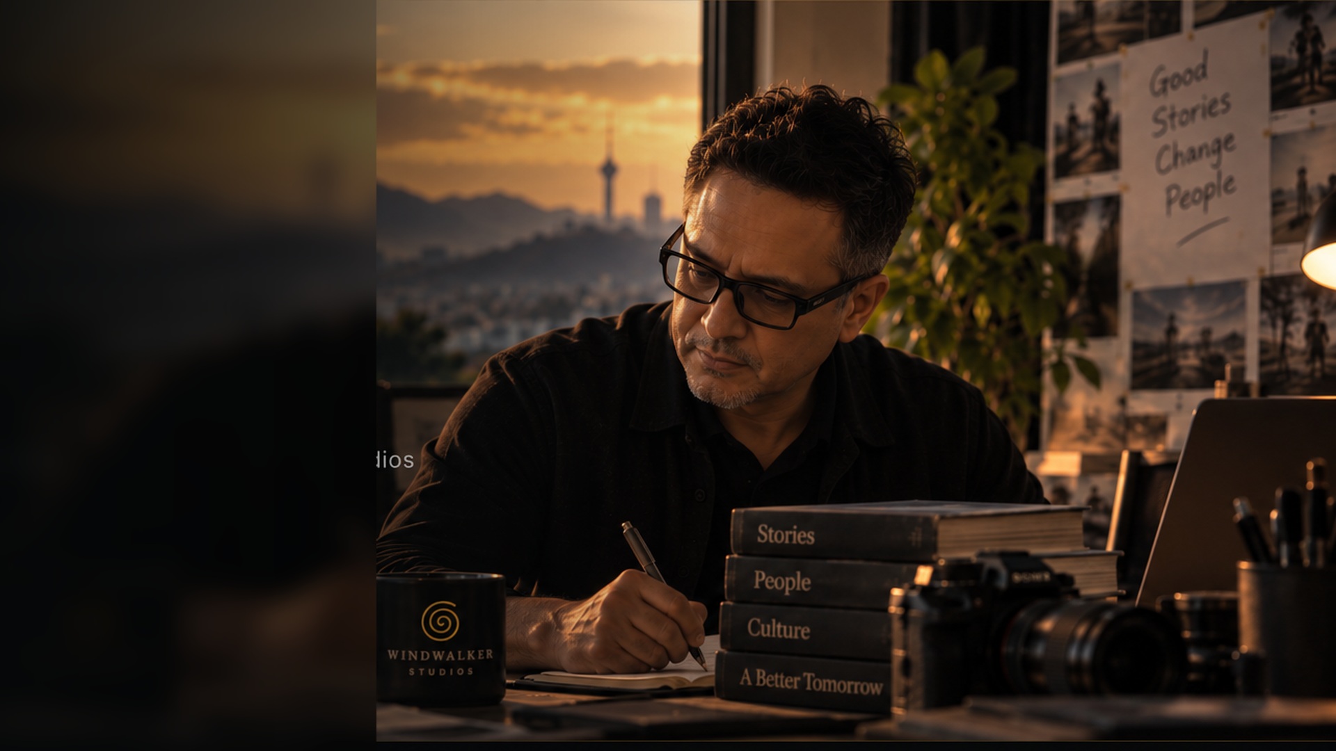 Luis M. Pazos at work in a creative studio